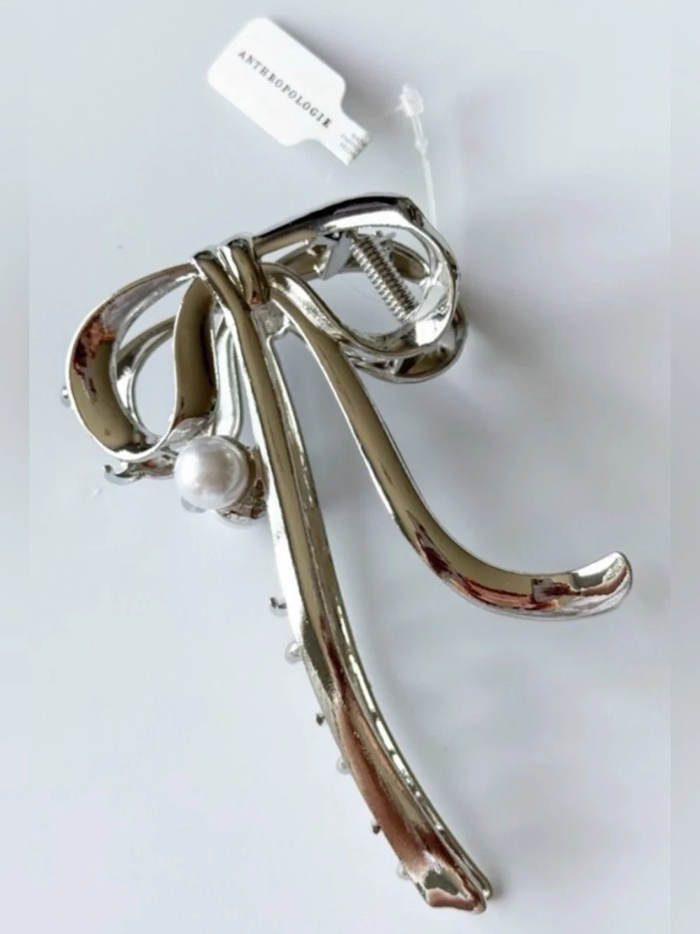 Anthropologie Bow‎ Pearl Hair Claw Clip NWT 🎀